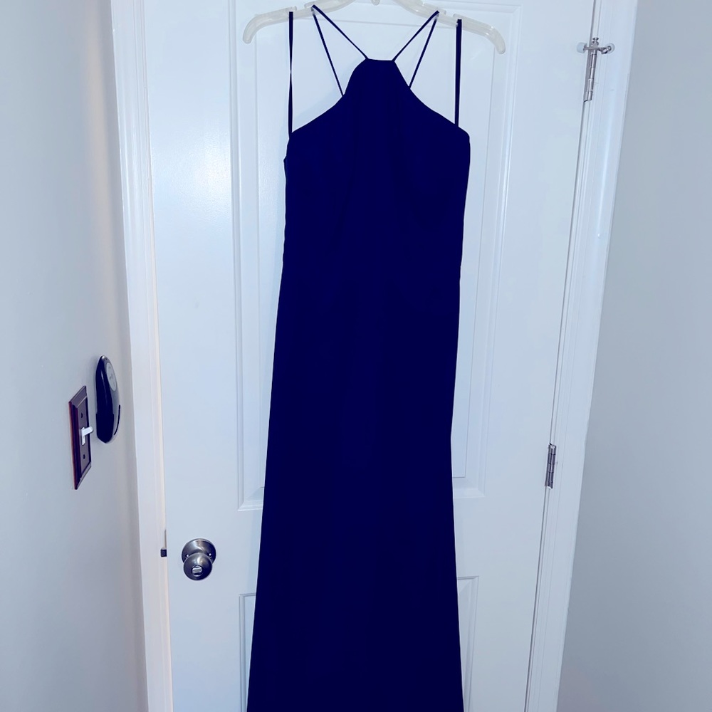 Hayley Paige size 12 navy bridesmaid dress